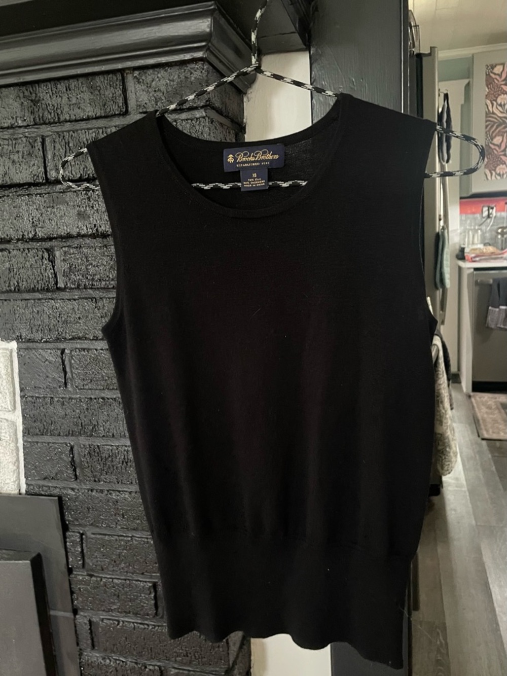 Brooks Brothers Black Silk-Cashmere Shell